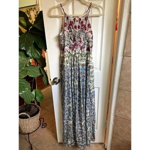 Anthropologie Bhanuni by Jyoti maxi floral print dress cherry blossom beaded